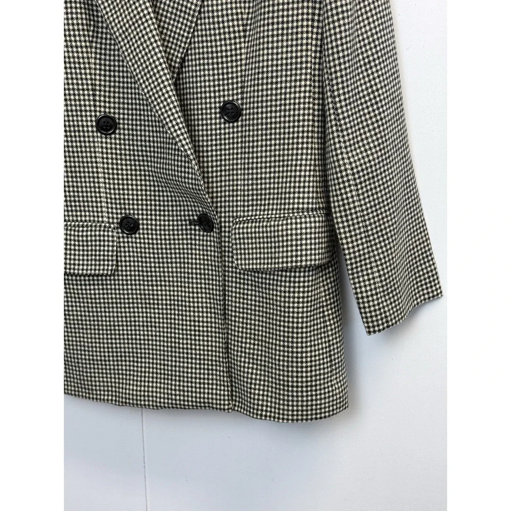 GIORGIO‎ SANT'ANGELO Women's 6 Wool Checkered Skirt Suit Black/cream Gingham